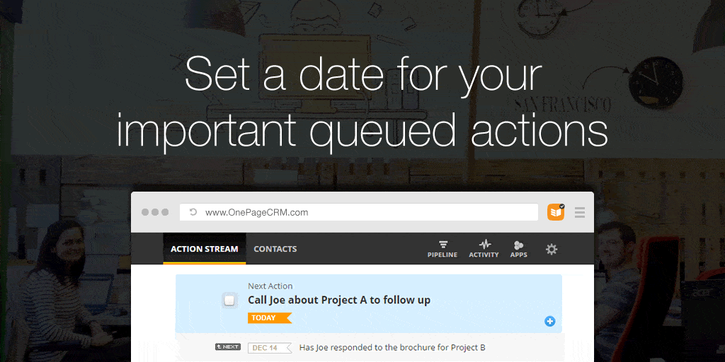 Set a date for your important queued actions