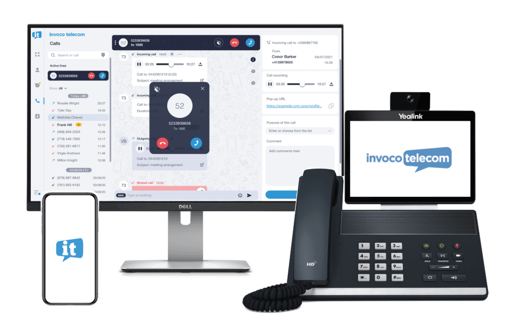 invoco calling app interface
