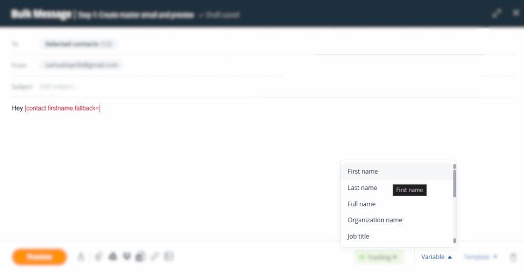 personalize bulk emails