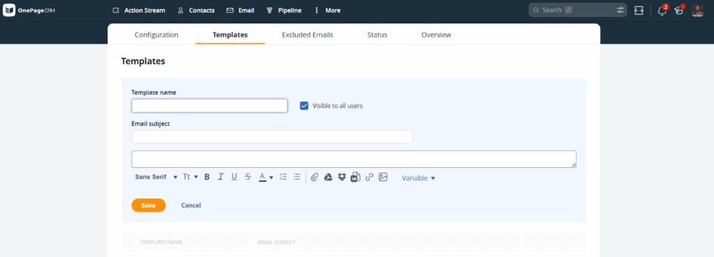 save bulk email templates