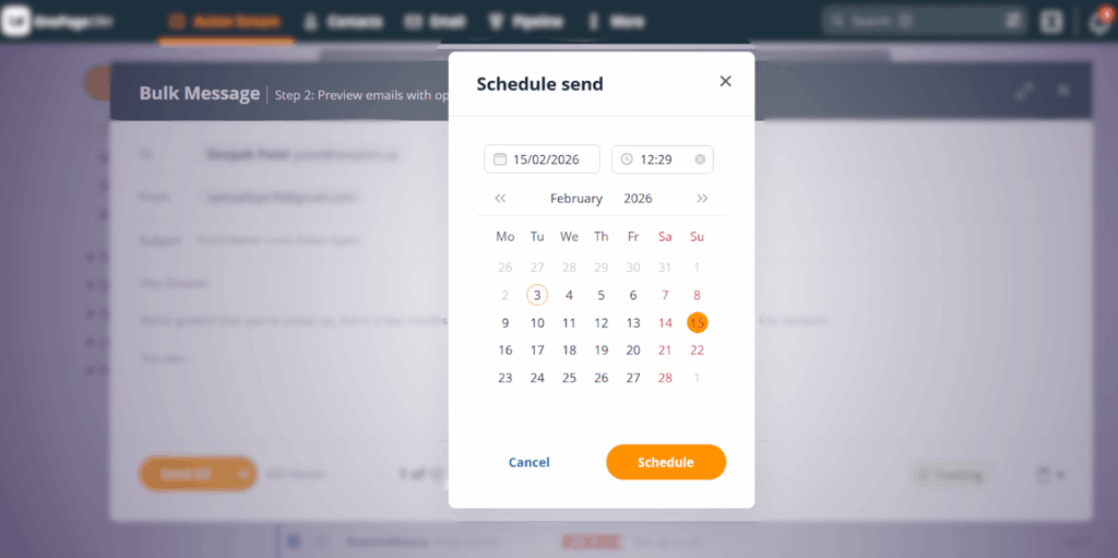 schedule bulk emails