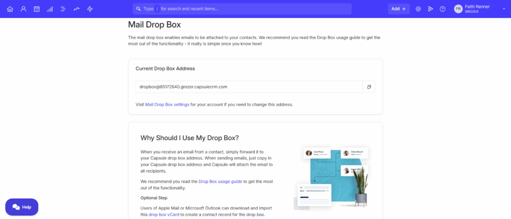bcc emails in capsule crm