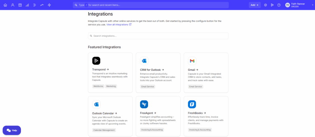 capsule crm app marketplace
