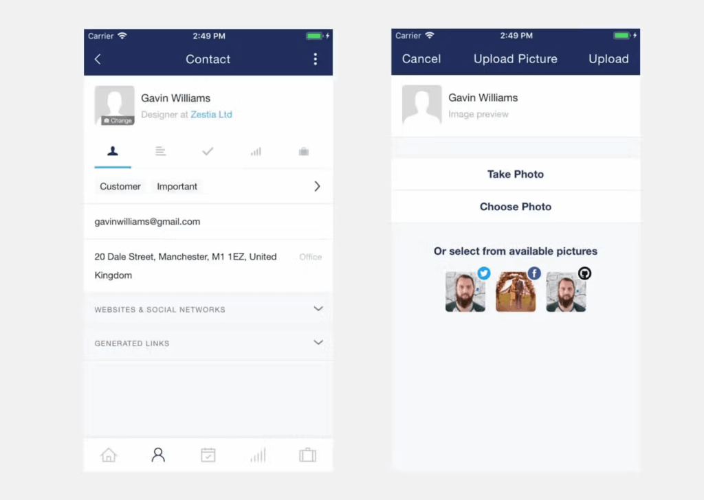 manage contact in capsule mobile crm