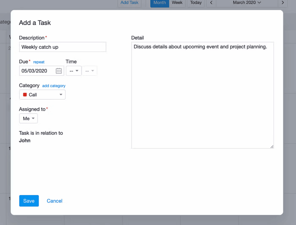 add task in capsule crm