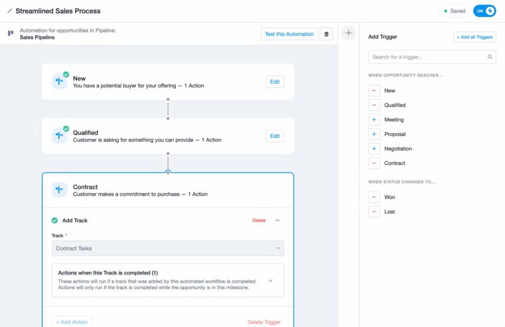 capsule crm automations builder