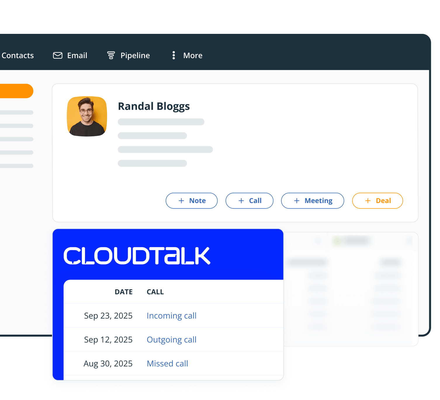 CloudTalk CRM widget