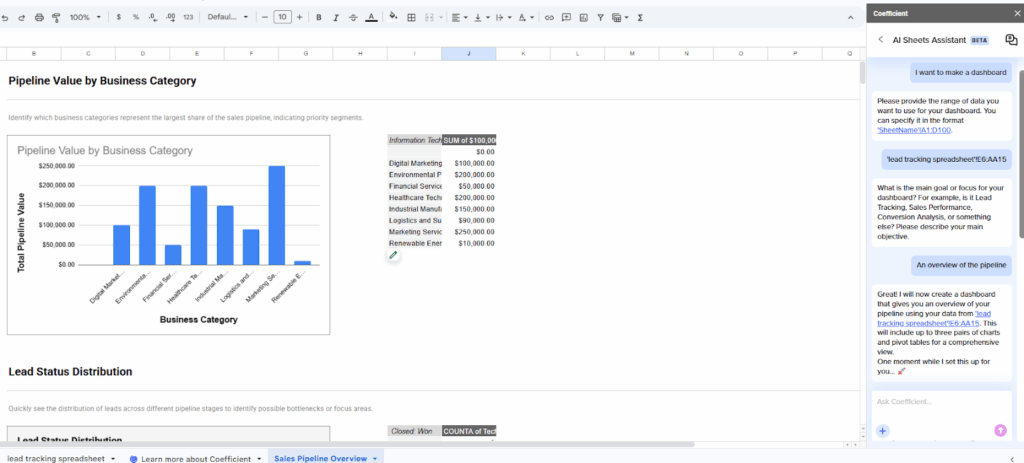 free template for lead tracking by coefficient