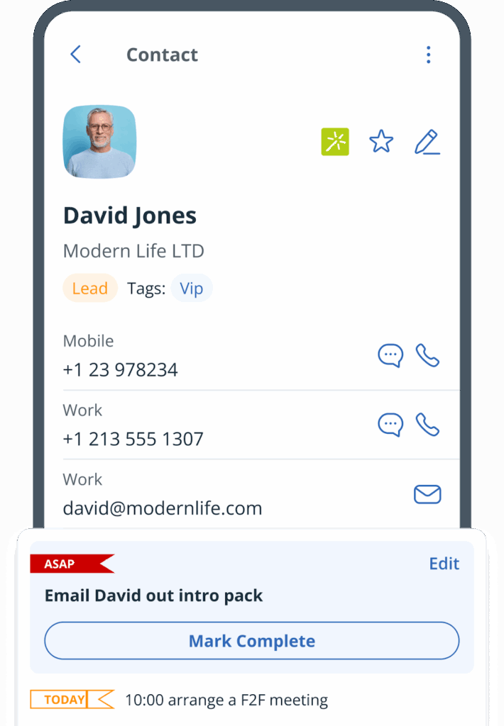 follow ups in contacts app