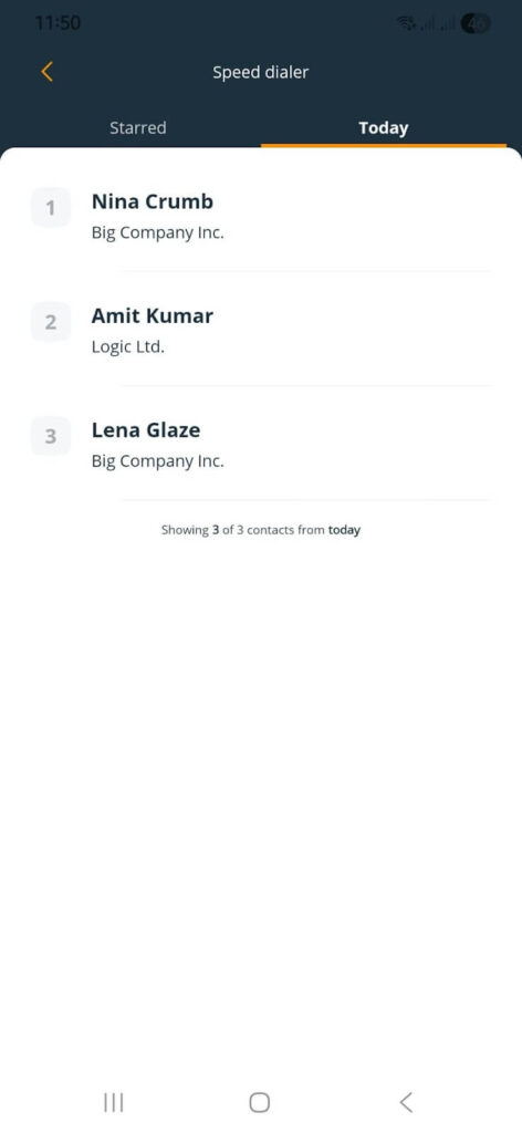 sales dialer in contacts app