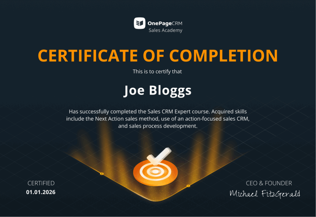 crm course certificate