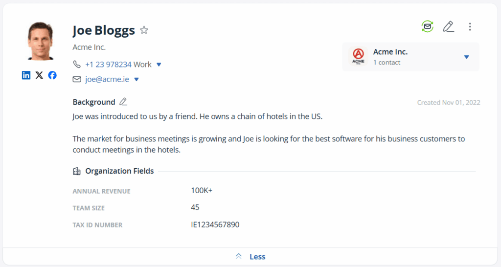 custom fields for organization