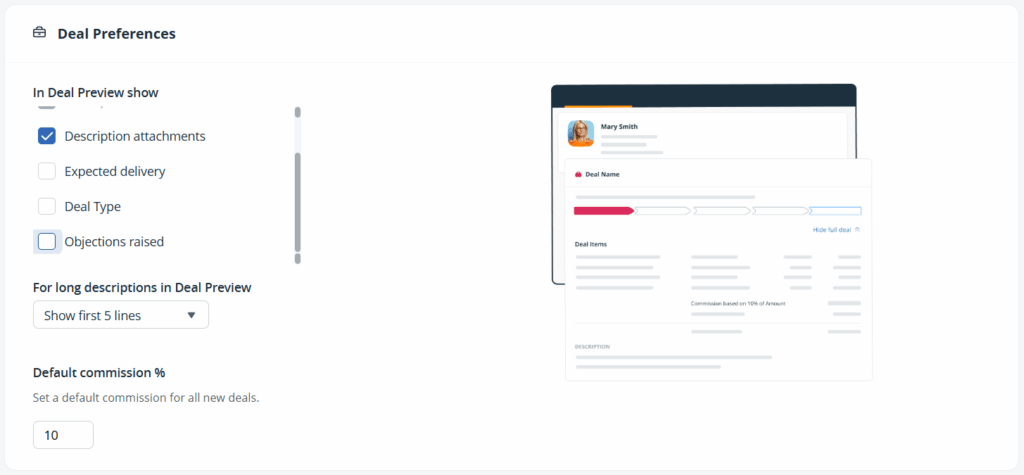 deal custom view in a crm