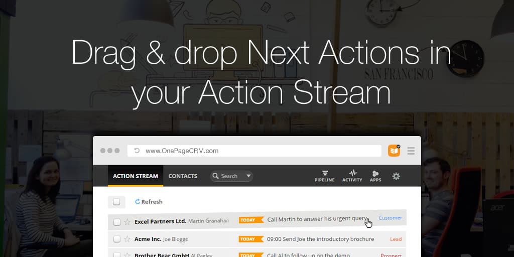 Drag & drop Next Actions in your Action Stream