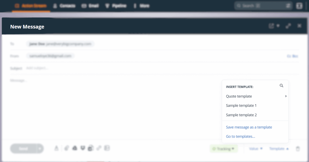 email templates in an email crm