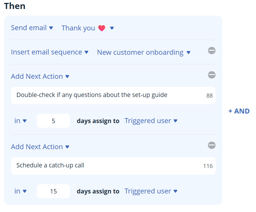email sequence with tasks