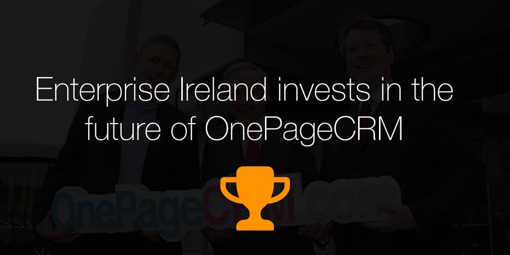 PRESS RELEASE: €575,000 investment to create 12 jobs at Galway company OnePageCRM