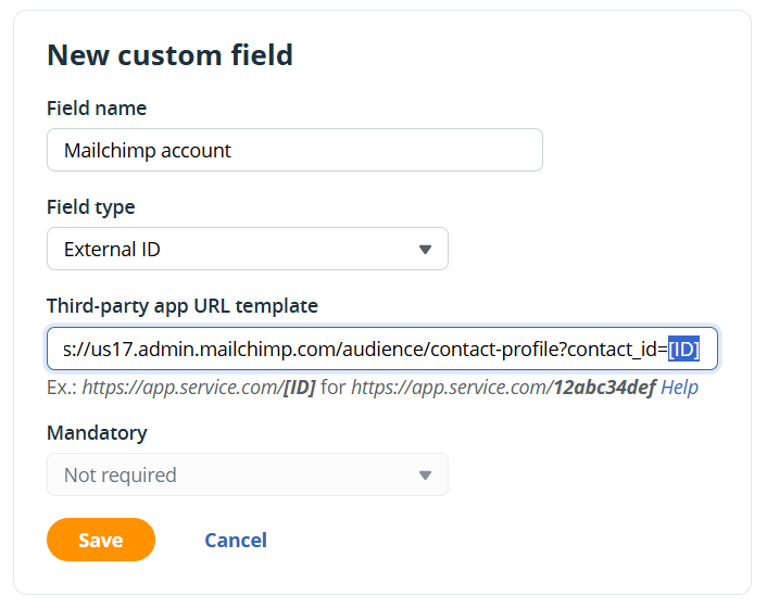 external id field