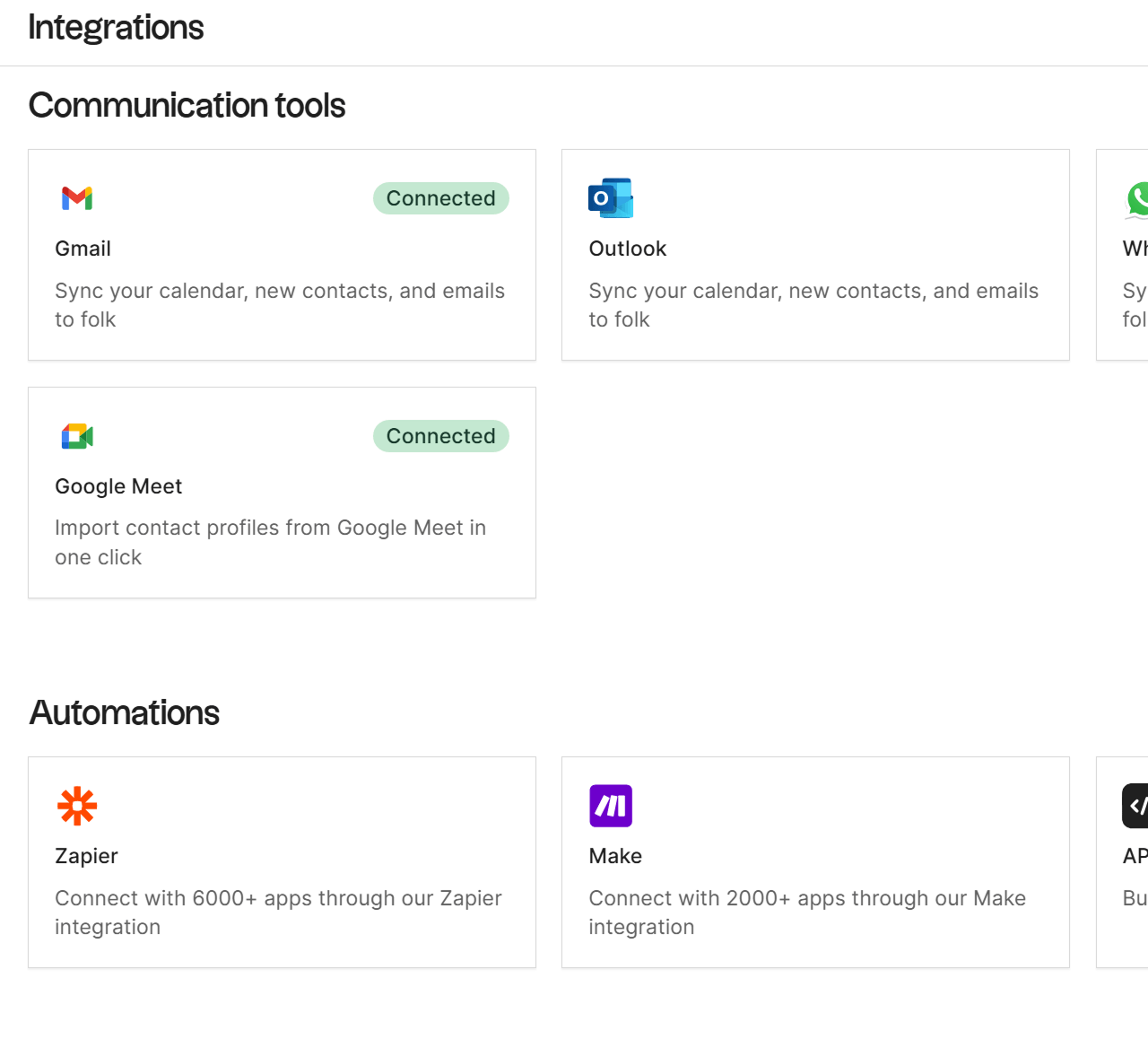 Folk integrations
