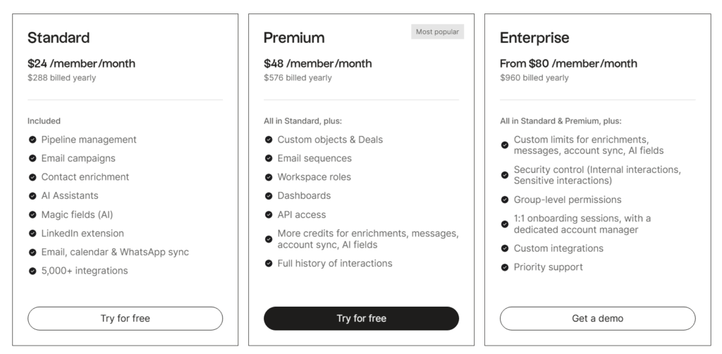 folk crm pricing