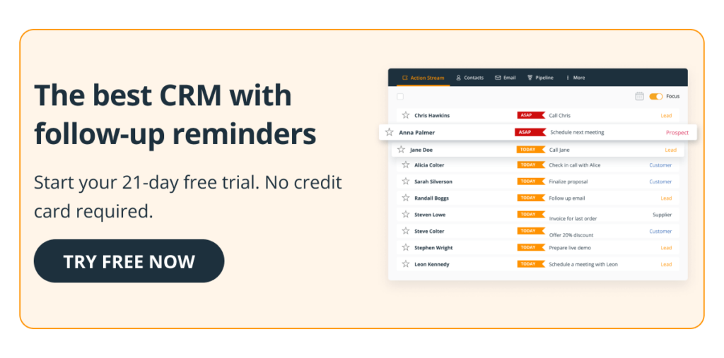 best CRM with follow up reminders