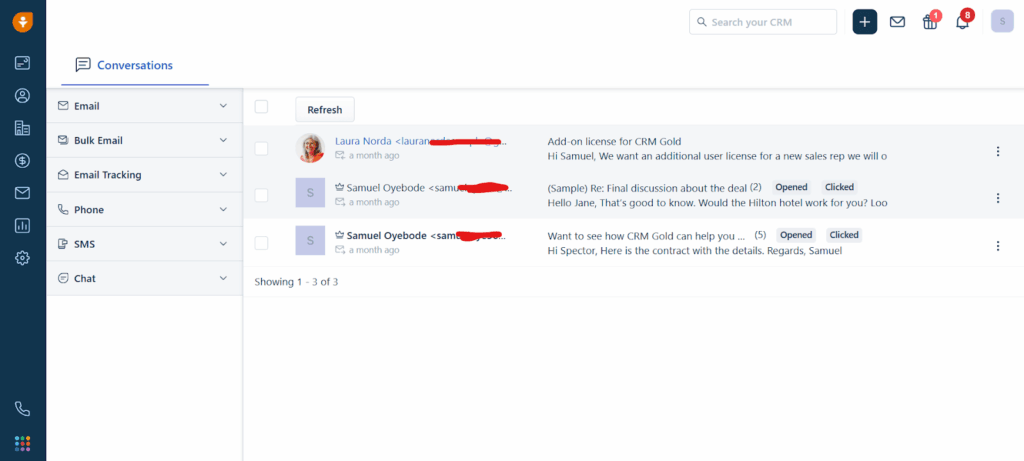 freshsales crm email logs