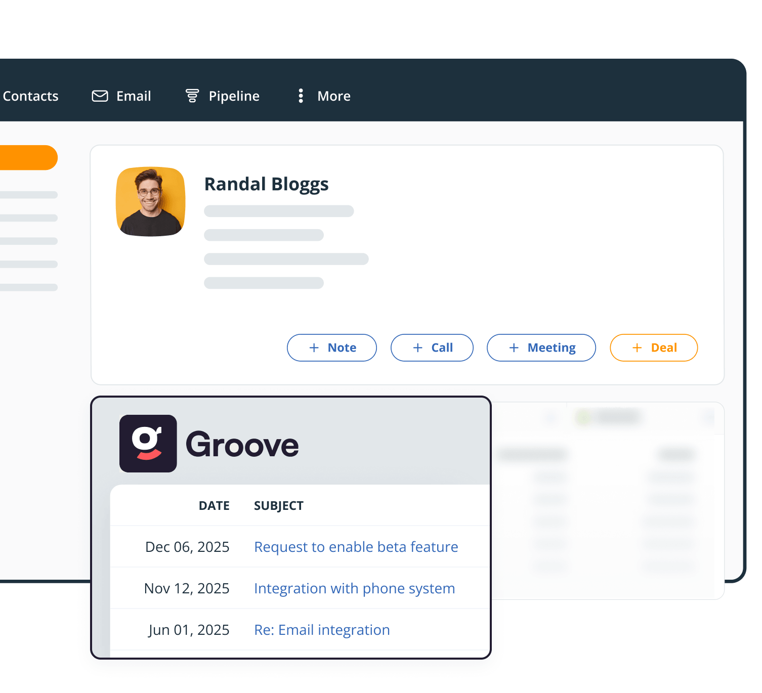 Groove CRM widget