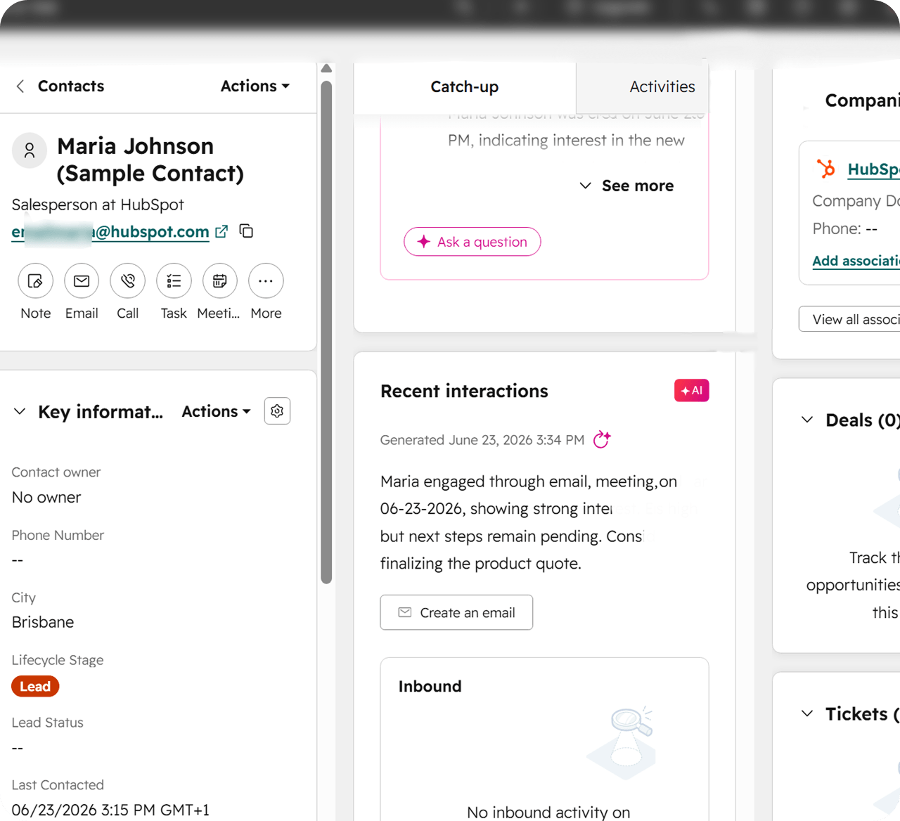 HubSpot contact management