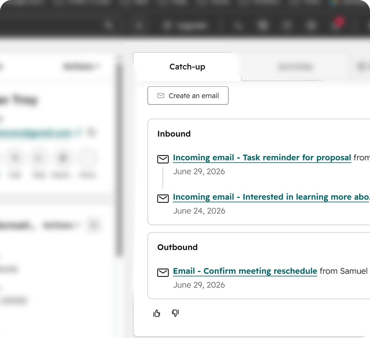 HubSpot email sync