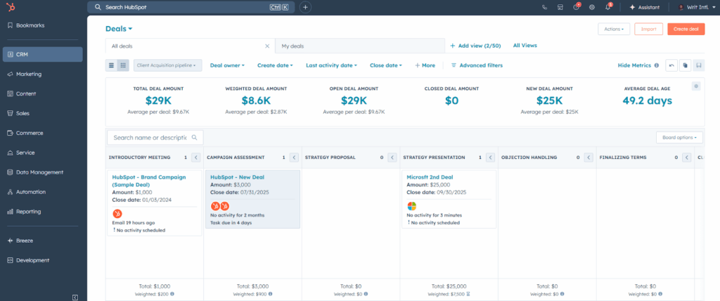 hubspot crm pipeline
