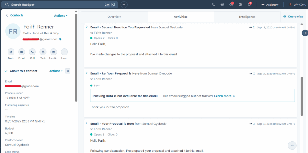 hubspot crm email records
