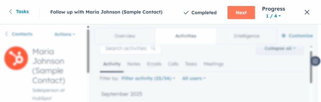 hubspot crm task queue