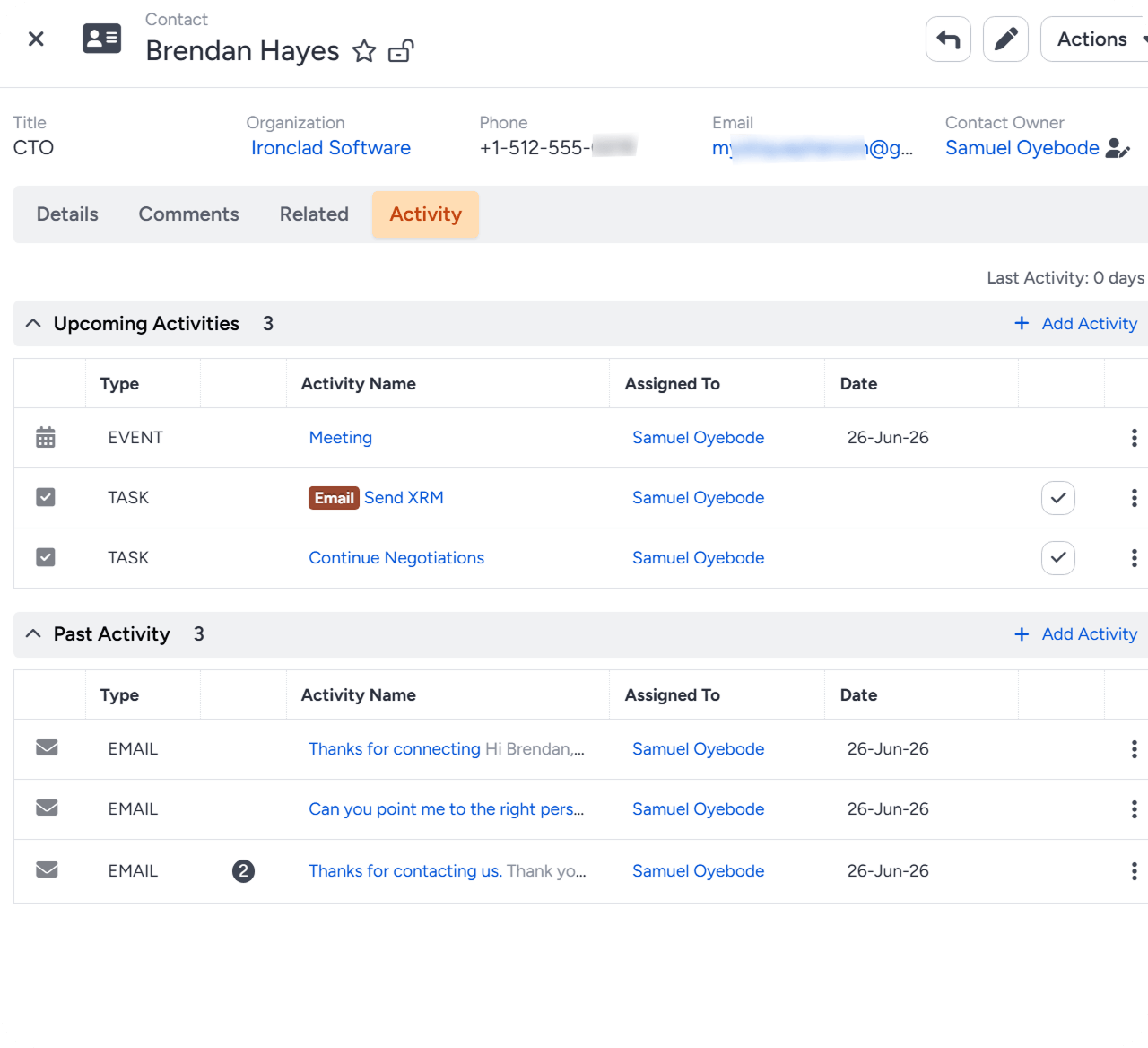 Insightly contact management