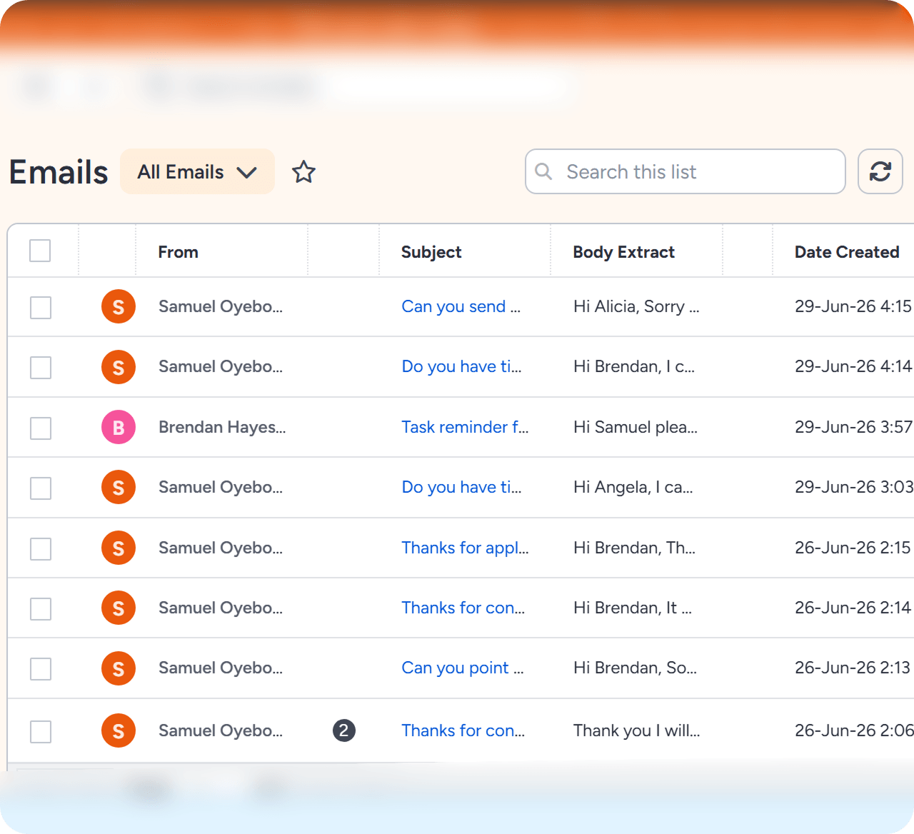Insightly email sync