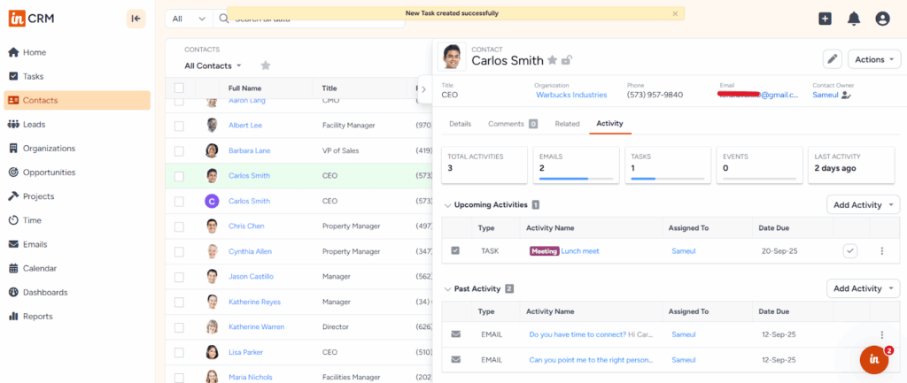 insightly crm full contact profile