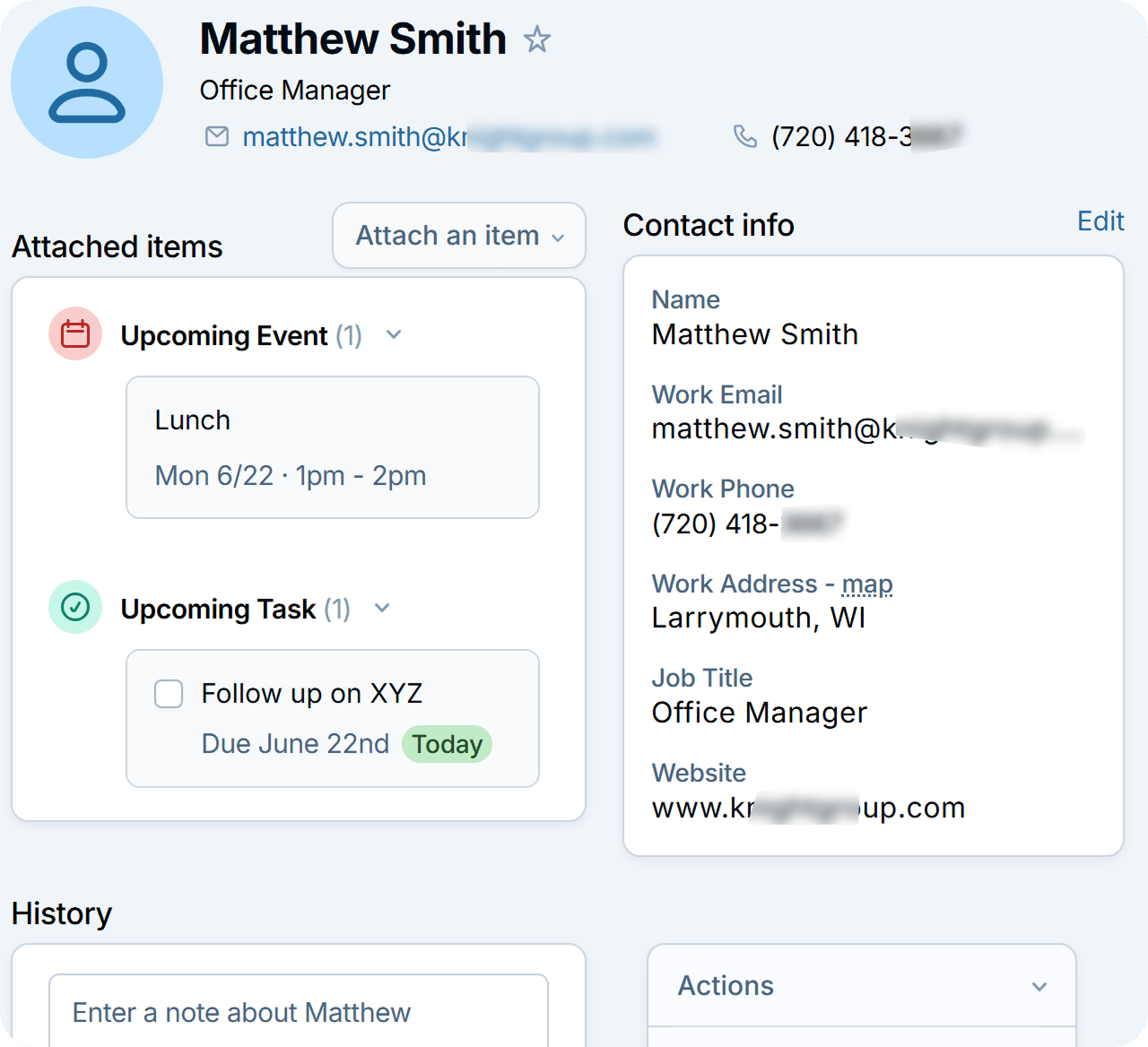 Less Annoying CRM contact management