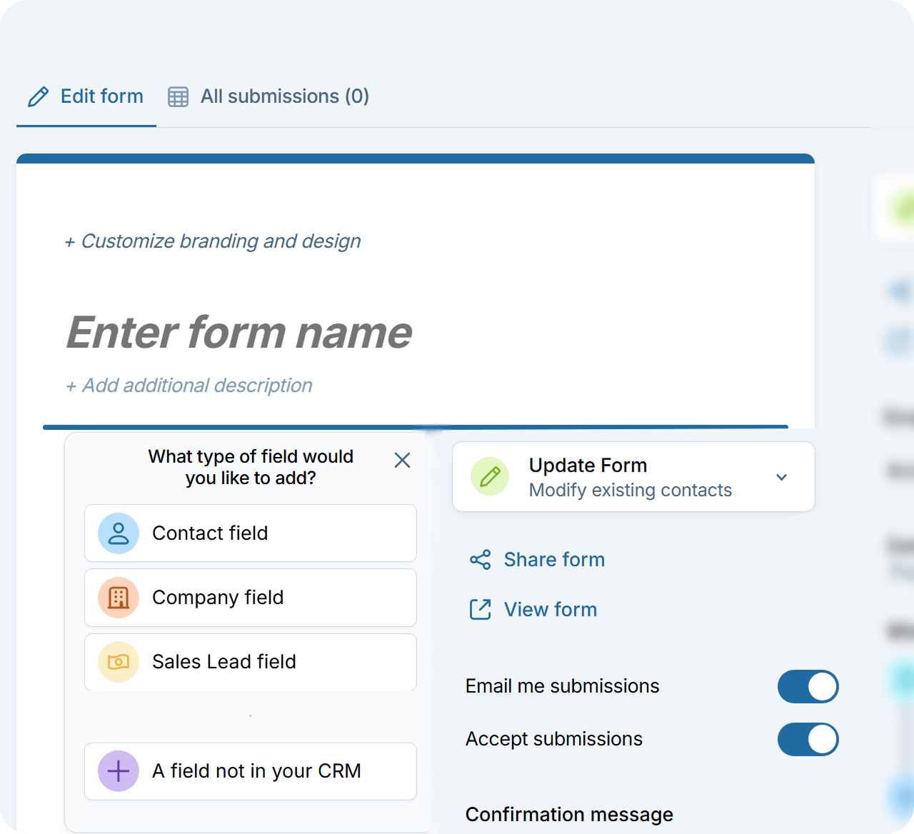Less Annoying CRM lead capture