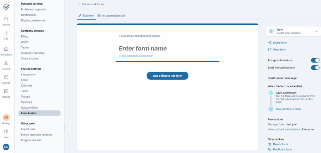 less annoying crm form builder