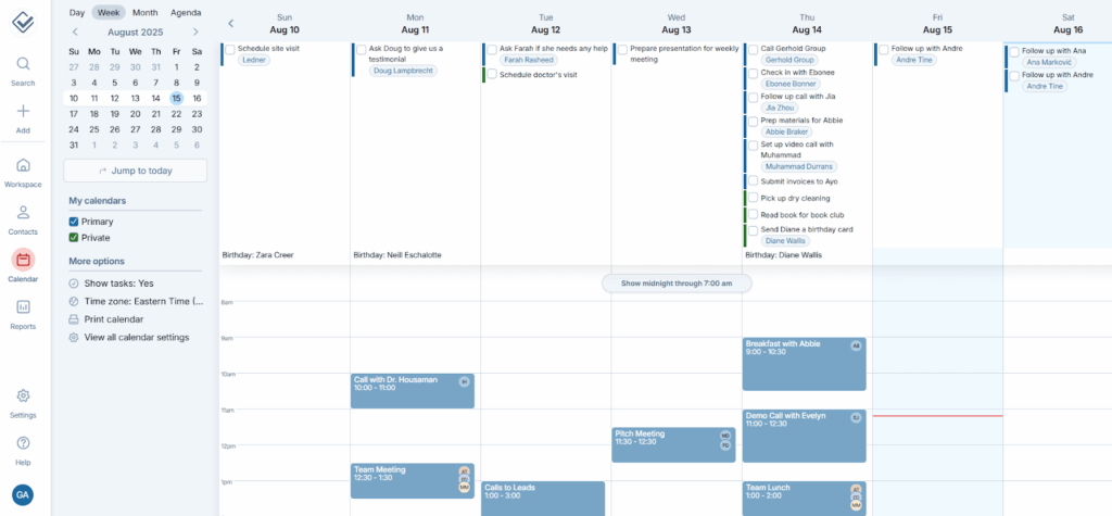 less annoying crm calendar