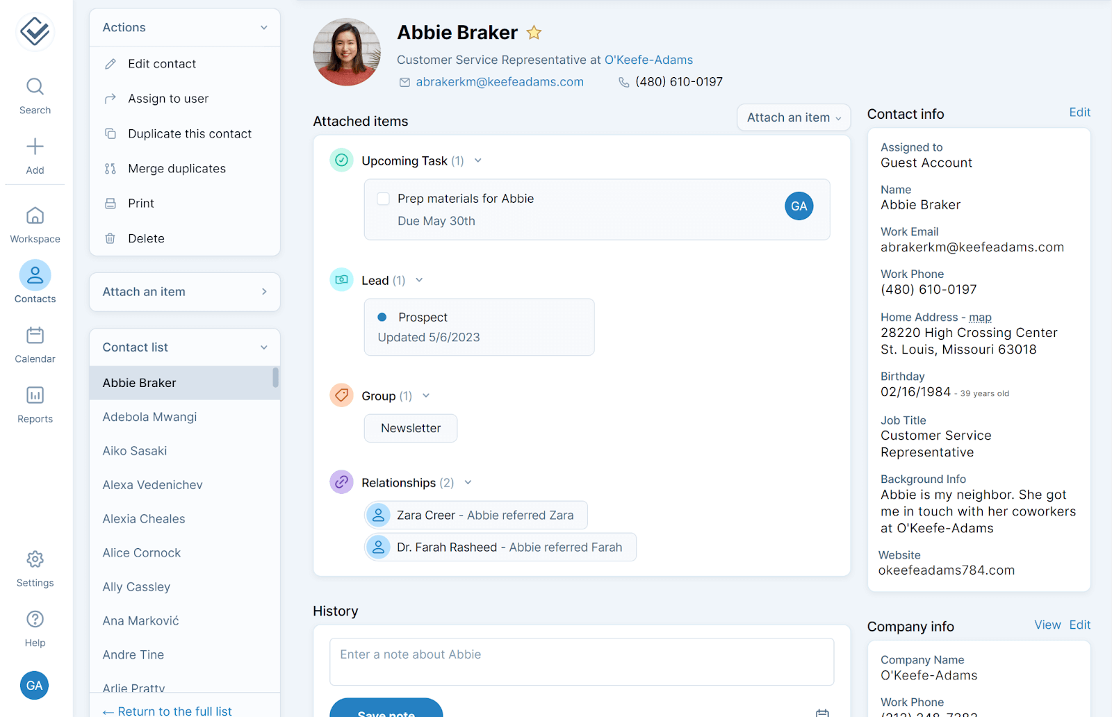 Less Annoying CRM software for small business sales and contact management