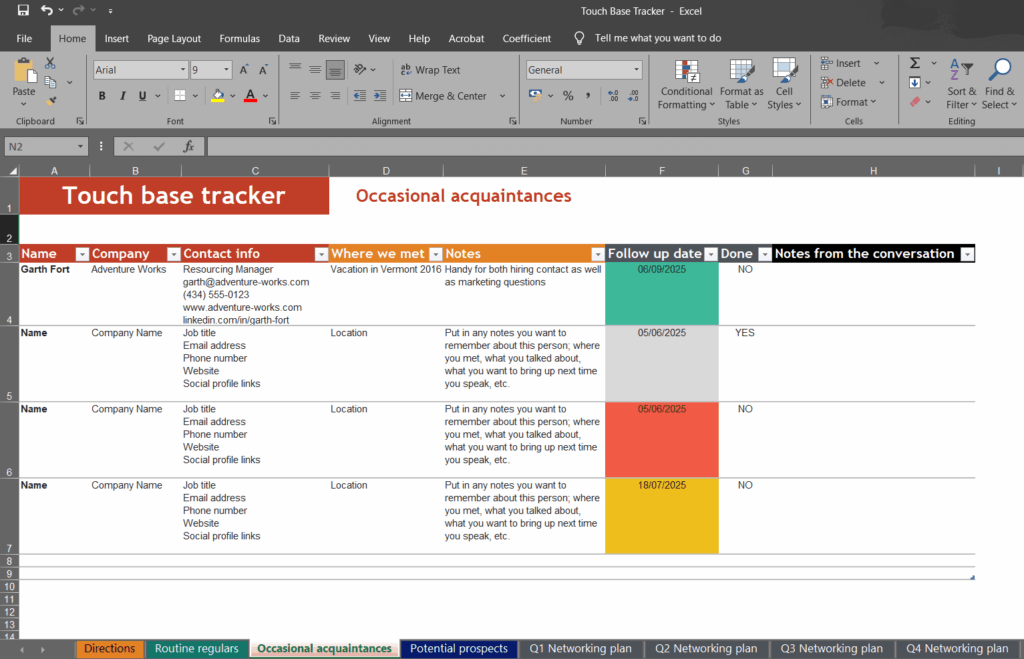 free lead tracker template by Microsoft