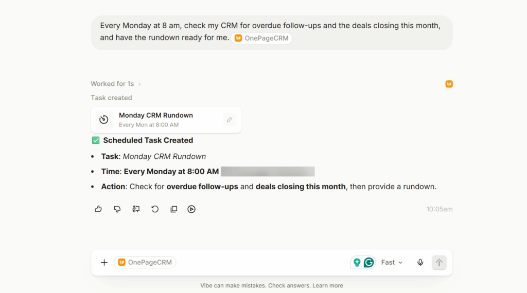 mistral ai automate work for onepagecrm