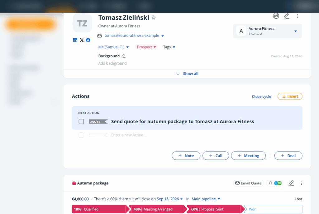 mistral ai crm update for onepagecrm