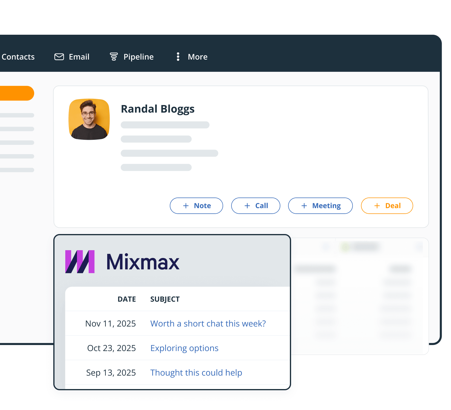 Mixmax CRM widget