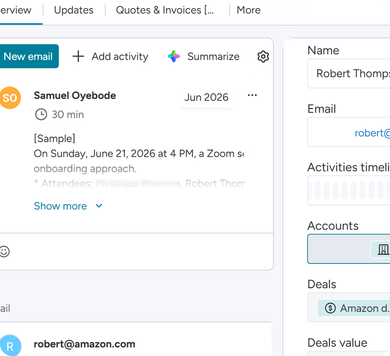 Monday CRM contact management
