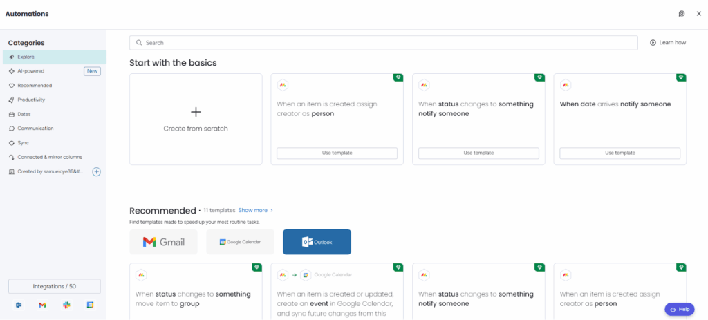 monday crm automation templates