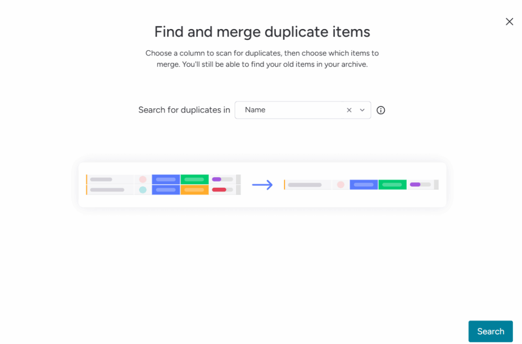 find and merge duplicates in monday crm