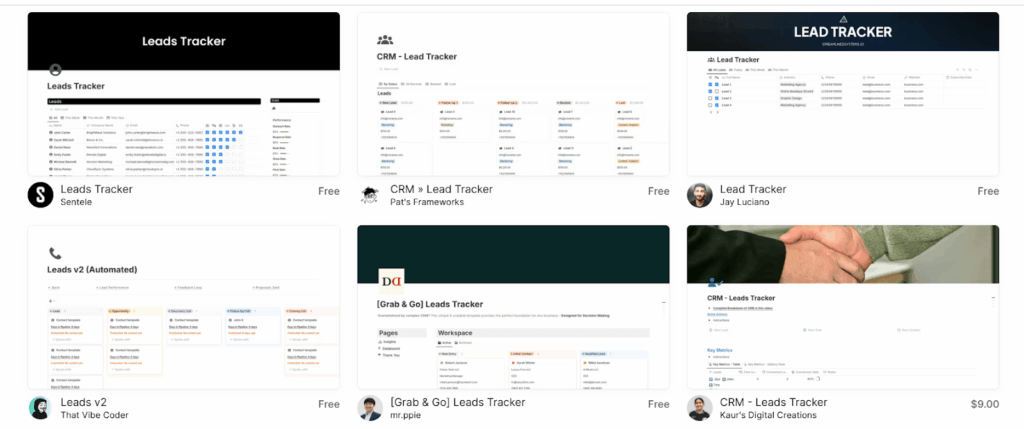 lead tracking software - notion crm