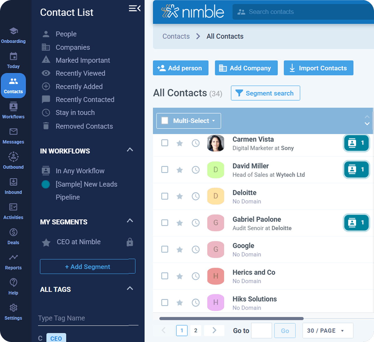 Nimble interface