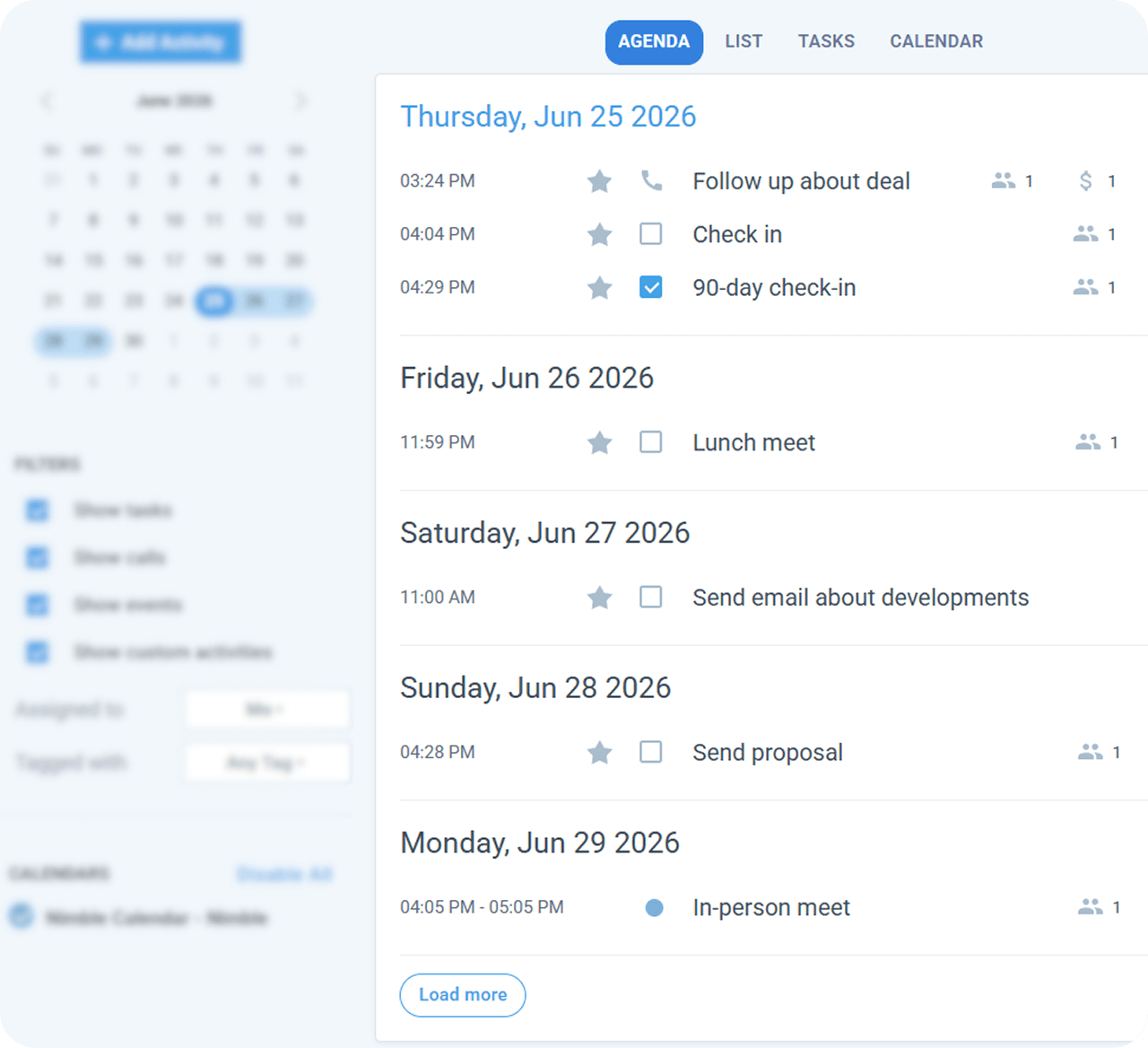 Nimble follow-up tracking